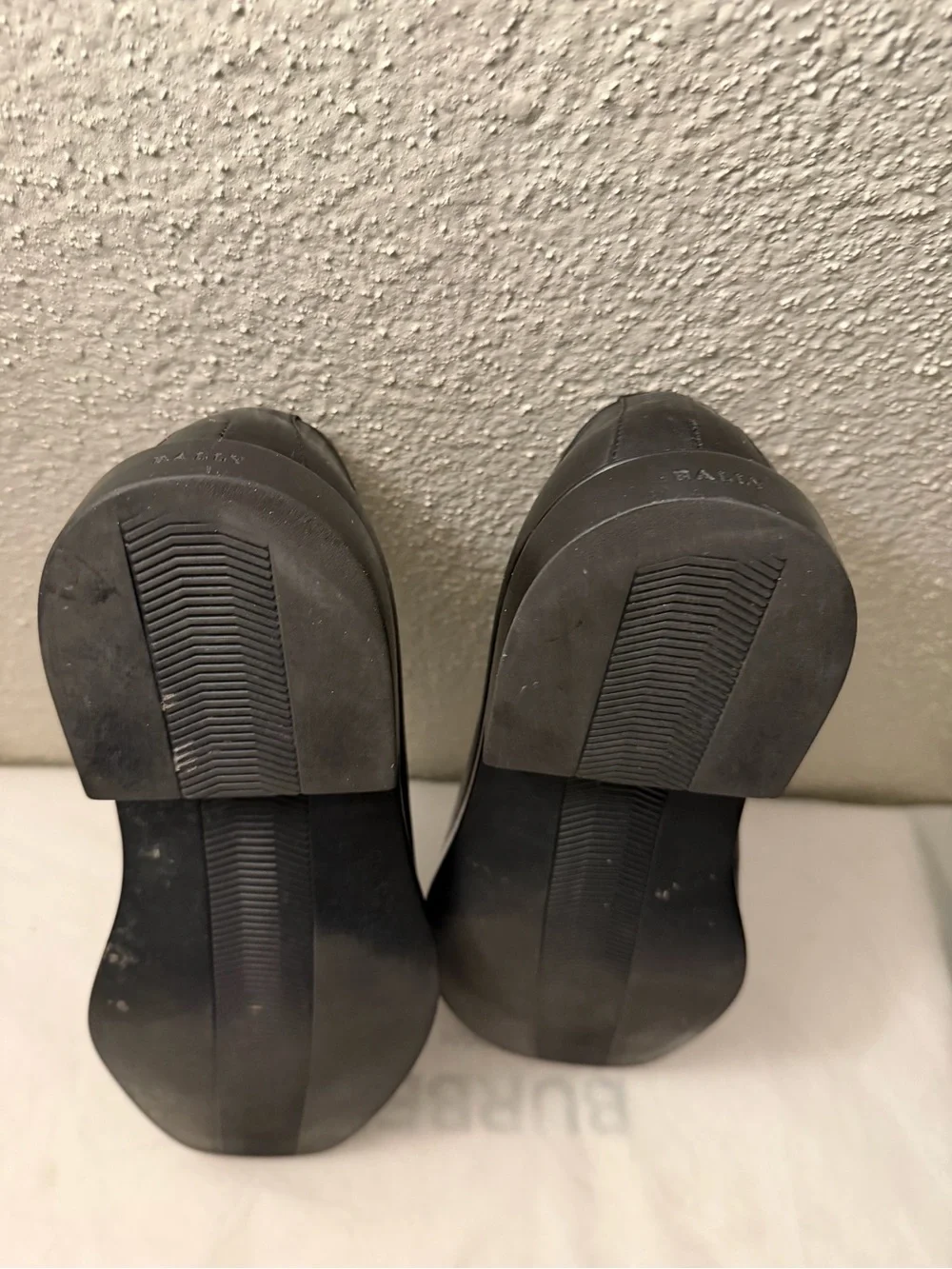 Bally Black Leather Slip-On men Loafers, SZ12, pre-owned